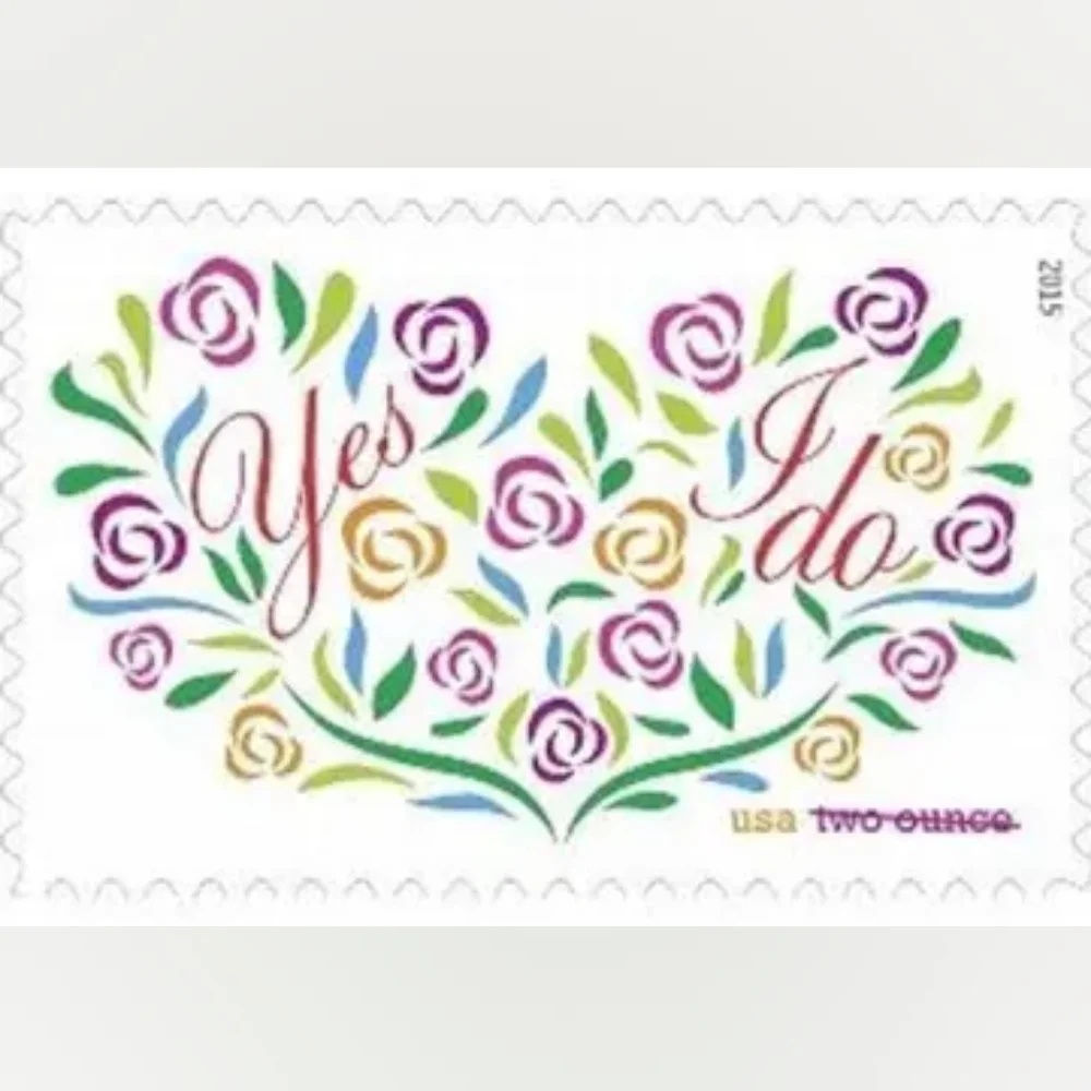 100 Yes I Do 2015 Heart 2 Ounce Wedding Invitation Forever Postage‎ Stamps USPS